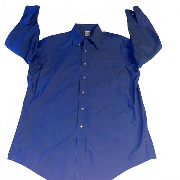 Brooks Brothers 1818 $129 Classic Blue Button-Down Dress Shirt Mens Size 16-18 M - Picture 3 of 8
